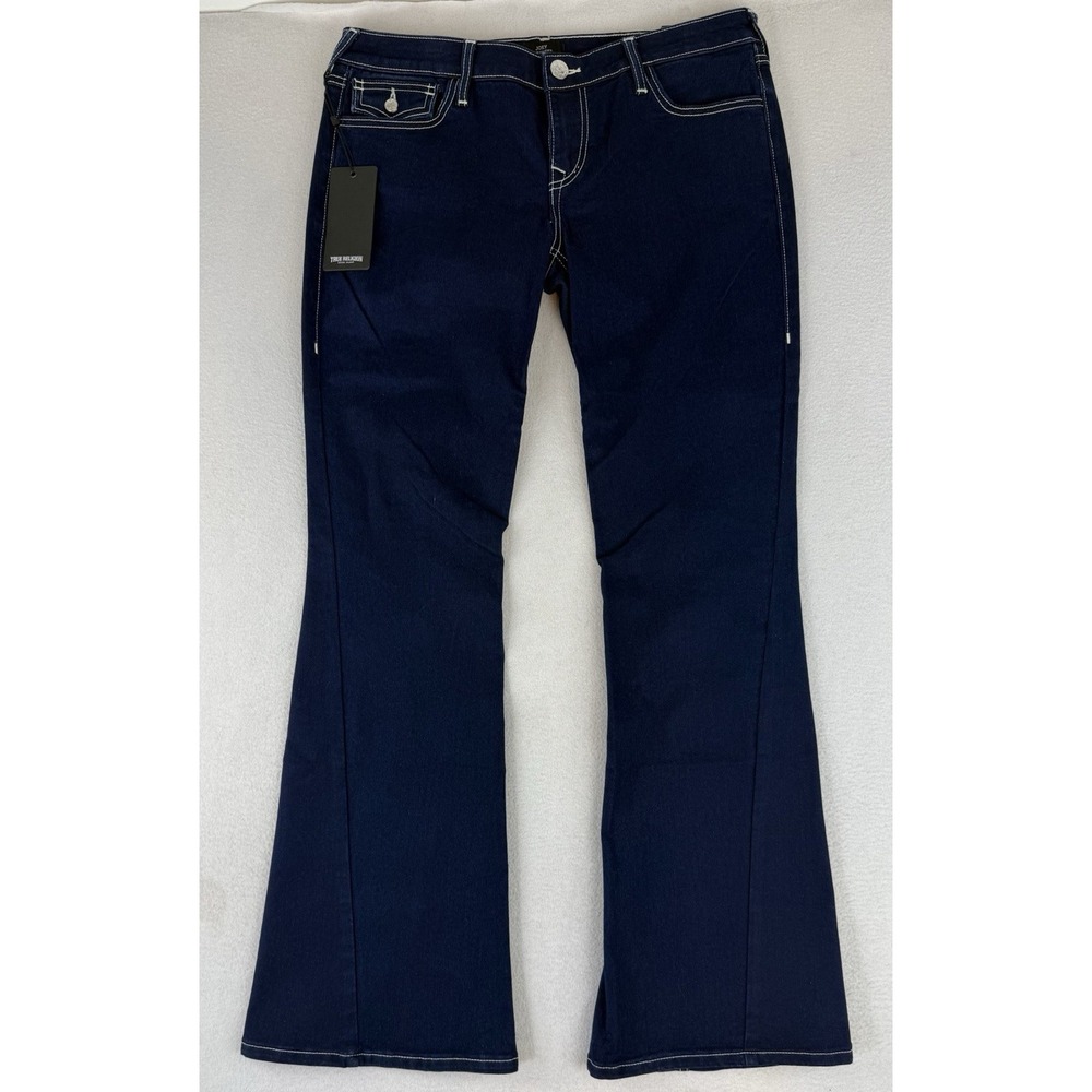 True Religion Joey Low Rise Flare Flap Jeans Size 31 600793‎ NWT